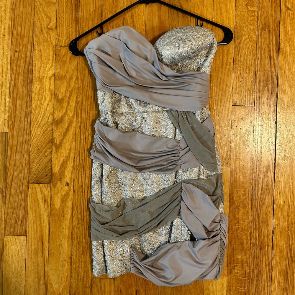 Bebe silver mini dress
